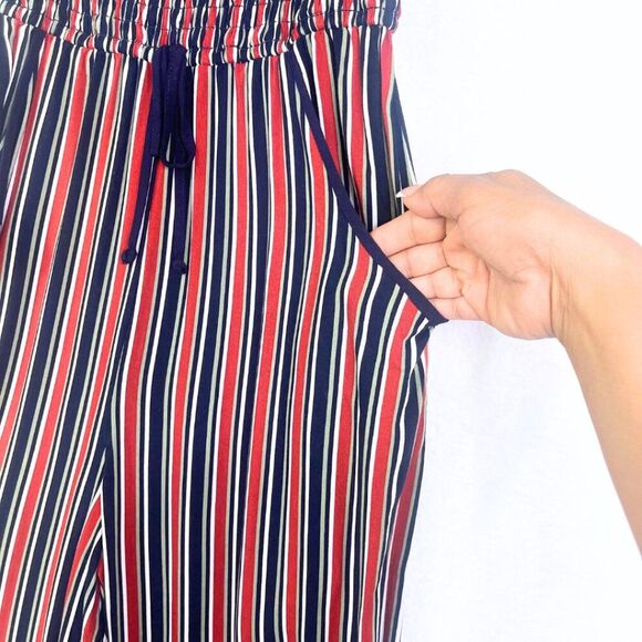 Women's Wide Leg Striped Jumpsuit | Romper Size Small - Picture 6 of 14